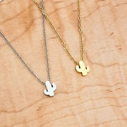 Tiny Cactus Charm Necklace – Gold or Silver