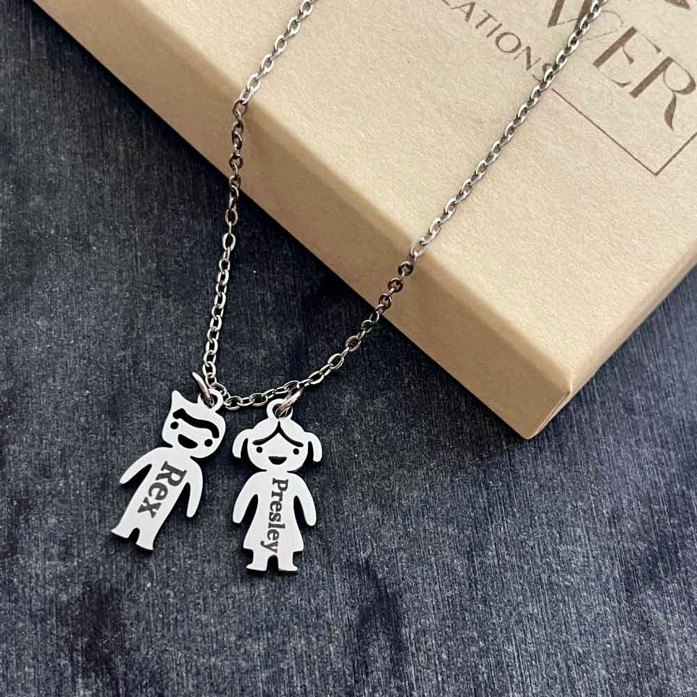 Personalized Girl and Boy Charms with Attached Jump Rings