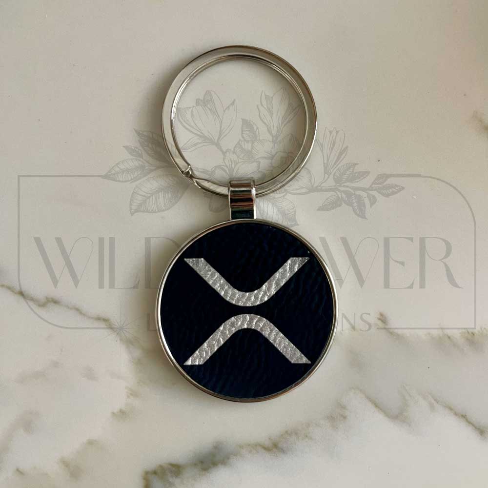 XRP Circle Keychain - Leather/Metal