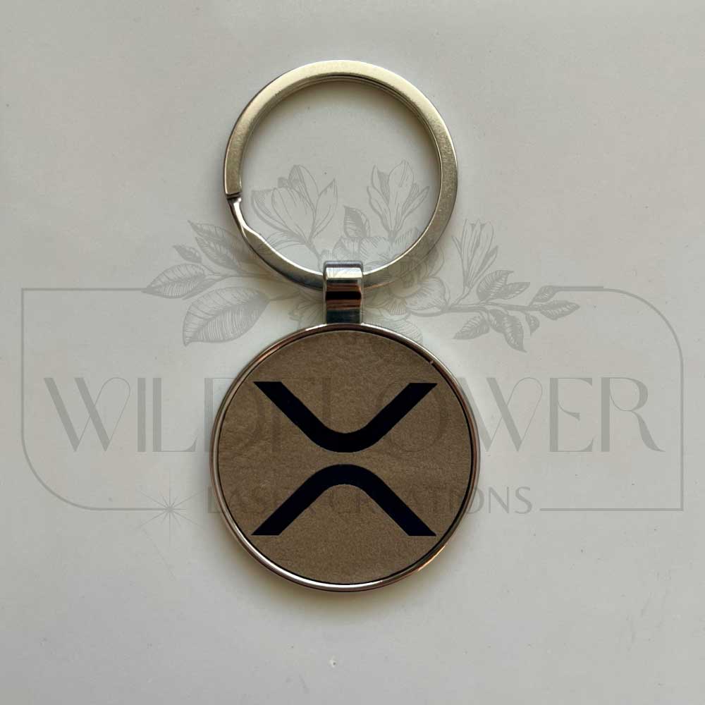 XRP Circle Keychain - Leather/Metal