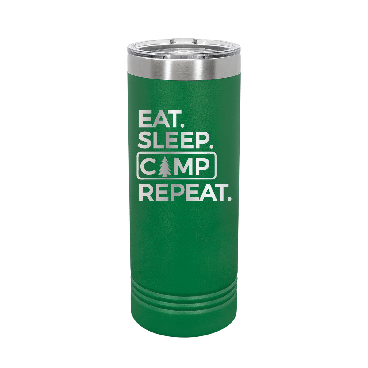 Eat. Sleep. Camp. Repeat - 22oz Skinny Tumblers