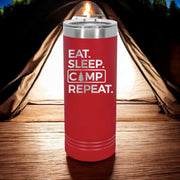 Eat. Sleep. Camp. Repeat - 22oz Skinny Tumblers