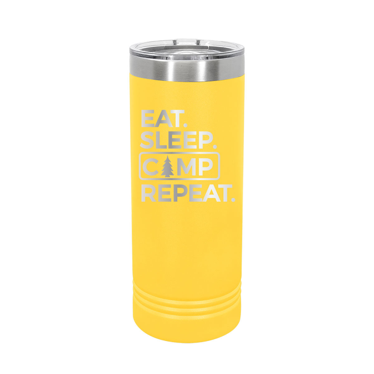 Eat. Sleep. Camp. Repeat - 22oz Skinny Tumblers