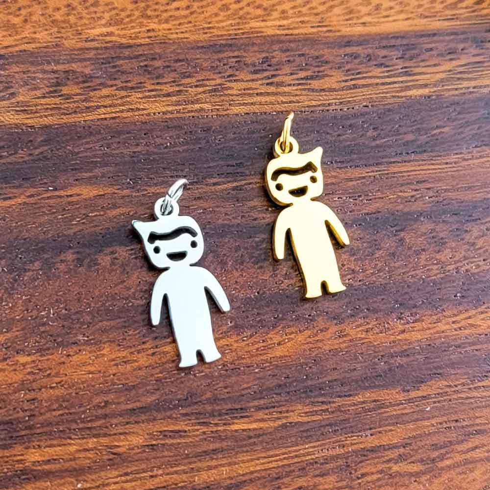 Personalized Girl and Boy Charms with Attached Jump Rings