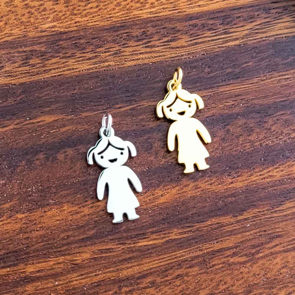 Personalized Girl and Boy Charms with Attached Jump Rings