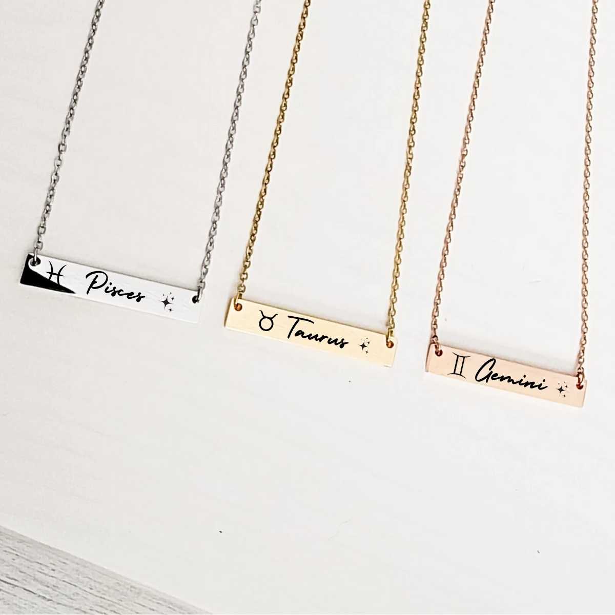 Zodiac Collection - Horizontal Bar Necklaces
