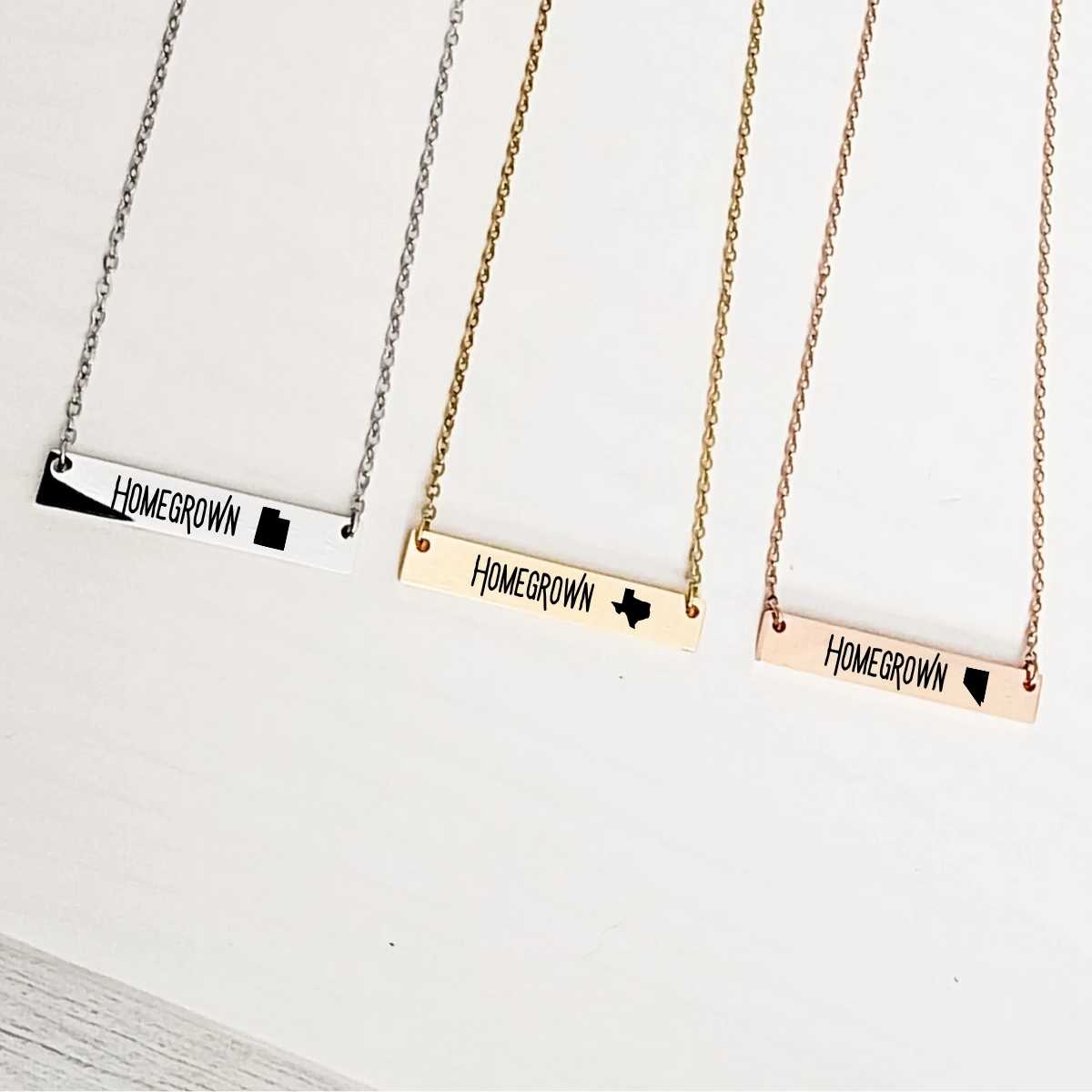 Homegrown State Collection - Horizontal Bar Necklaces