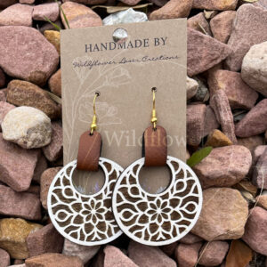 mandala wooden earrings